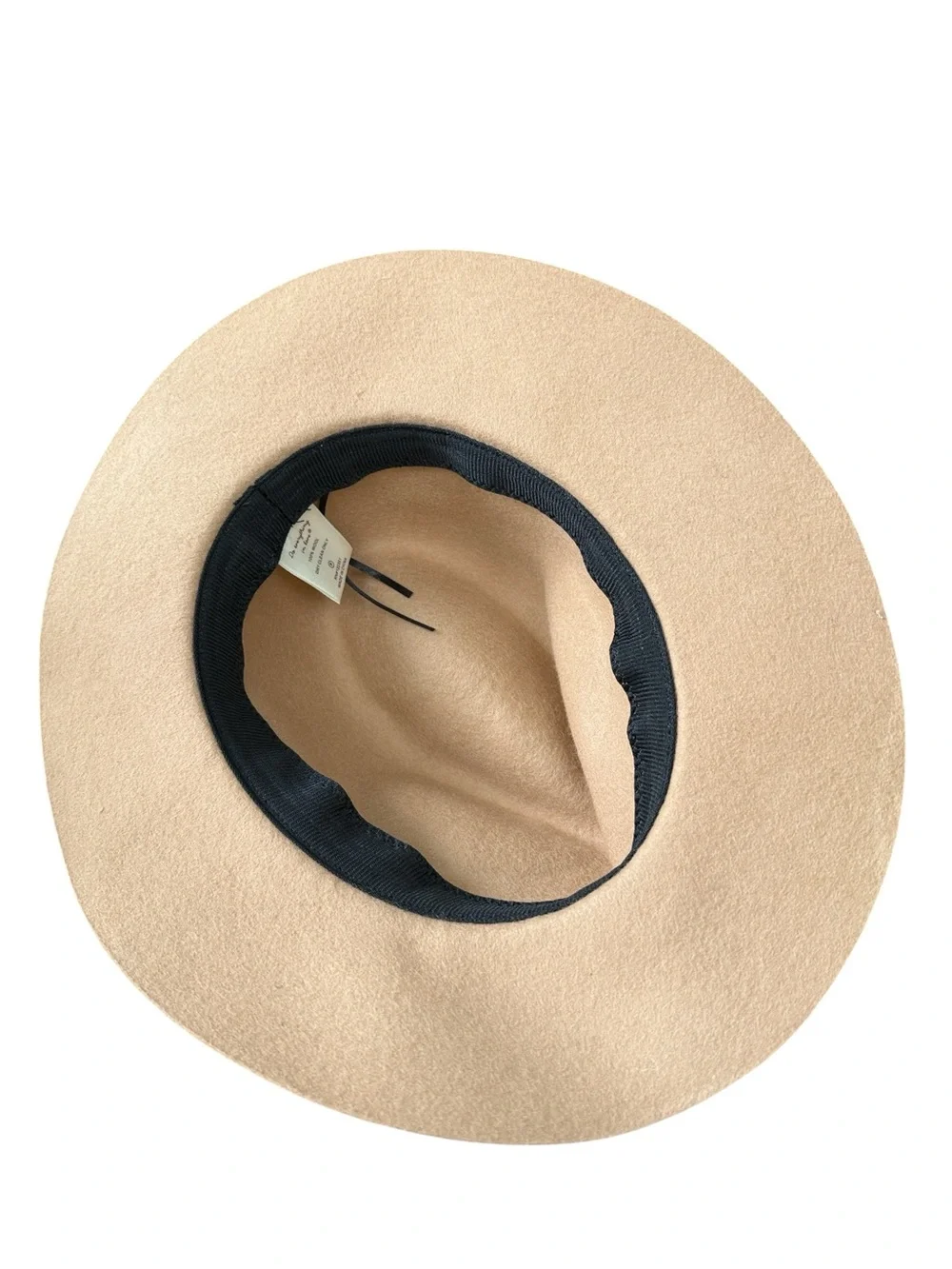 Do Everything In Love Tan 100% Wool Wide Brim Fedora Hat
